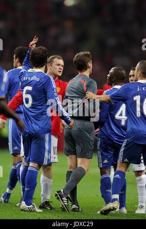 WAYNE ROONEY , CLAUDE MAKELELE, MANCHESTER UNITED V CHELSEA, CHAMPIONS LEAGUE FINAL 2008, 2008 Stock Photo