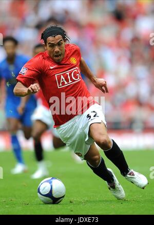 CARLOS TEVEZ MANCHESTER UNITED FC WEMBLEY STADIUM LONDON ENGLAND 10 August 2008 Stock Photo