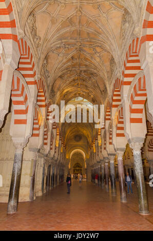 Cordoba, Spain - May 3, 2014: Interior of famous Cordoba mosque on May 3, 2014 in Cordoba, Spain. Stock Photo