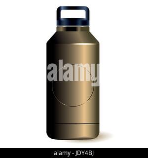 Aluminum bottle water isolated white background Stock Vector Image ...