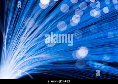 Optical fibre in blue Stock Photo