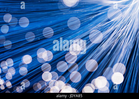 Fibre optical in blue Stock Photo