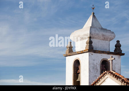 Emblematic whitewashed architecture in Marvao, Alentejo, Portalegre, Portugal Stock Photo