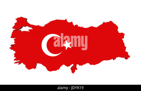 Map of Turkey Isolated Stock Photo