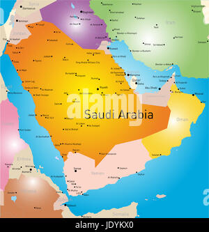 vector color map of Saudi Arabia country Stock Photo