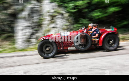 ALFA ROMEO 8C 2900 BOTTICELLA 1936 on an old racing car in rally Mille Miglia 2017 the famous italian historical race (1927-1957) on May 19 2017 Stock Photo