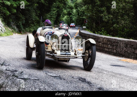 BUGATTI Type 35 A 1926 on an old racing car in rally Mille Miglia 2017 the famous italian historical race (1927-1957) on May 19 2017 Stock Photo