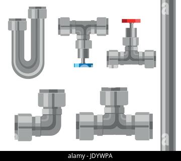 Pipes vector icons isolated. industry metalic pipes vector illustration isolated on white background Web site page and mobile app design vector elemen Stock Vector