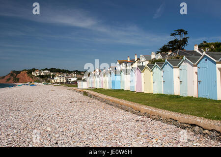 Budleigh Salterton beach on a bright summers day, Devon, England Stock Photo