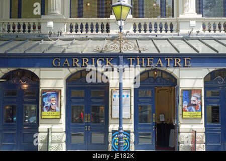 Front view of the entrance and box office Garrick Theatre in London UK Stock Photo