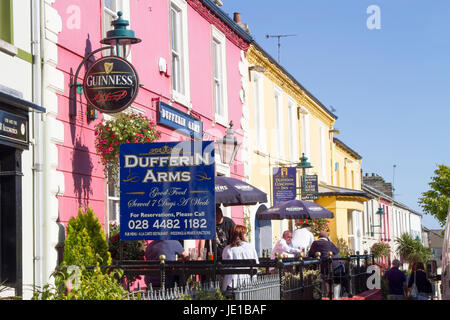 The Dufferin Arms and The Dufferin Coaching Inn in the village of Killyleagh, County Down, Northern Ireland. Stock Photo