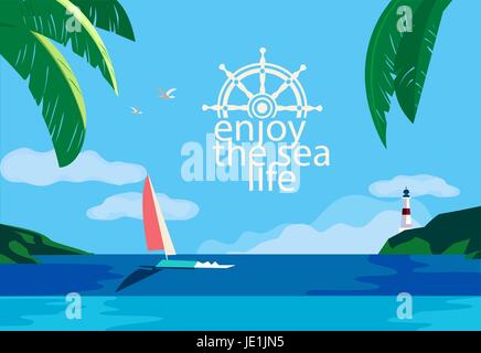 Enjoy the sea life Stock Vector