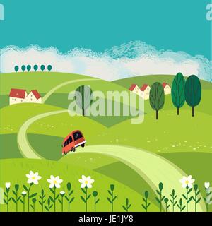 Green landscape concept Stock Vector