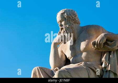 classical statue of Socrates from side Stock Photo