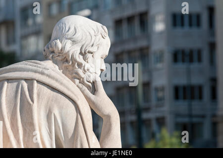 classical statue of Socrates from back side Stock Photo