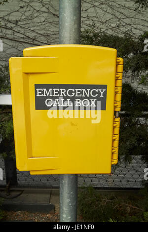 yellow emergency call box New York City USA Stock Photo