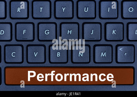 Performance word on computer keyboard button closeup Stock Photo