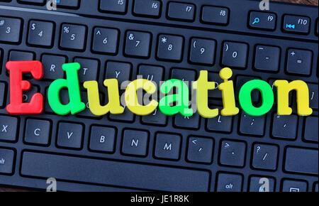 Education word on computer keyboard closeup Stock Photo