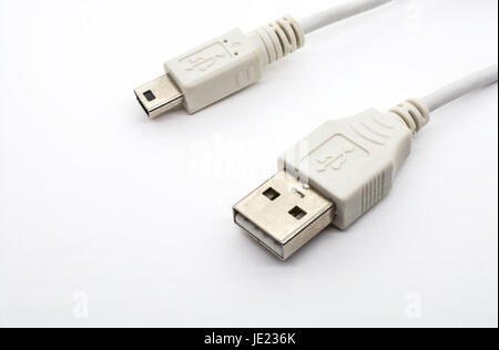 Mini USB Plug And Type A USB Plug Stock Photo