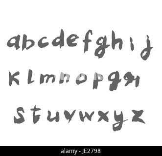 Hand drawn alphabet written with brush pen. Capital letters Stock ...