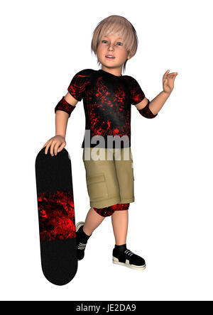 3D Boy and his skateboarding Stock Photo - Alamy