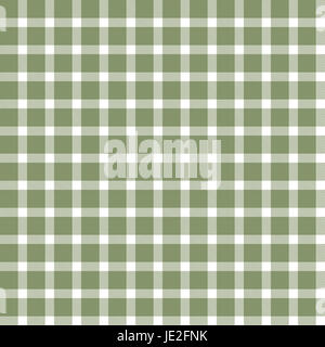 checkered seamless table cloths pattern green colored Stock Photo