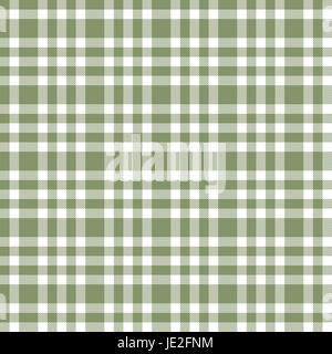 checkered seamless table cloths pattern green colored Stock Photo