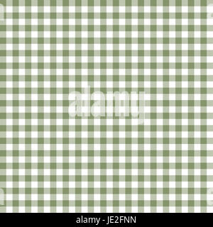 checkered seamless table cloths pattern green colored Stock Photo