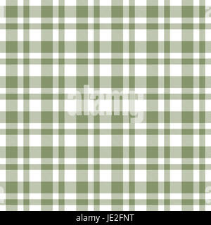 checkered seamless table cloths pattern green colored Stock Photo