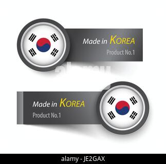 Made In South Korea Round Label Quality Mark Vector Icon Perfect For Logo Design s Badges Stickers Emblem Product Packaging Etc Stock Vector Image Art Alamy