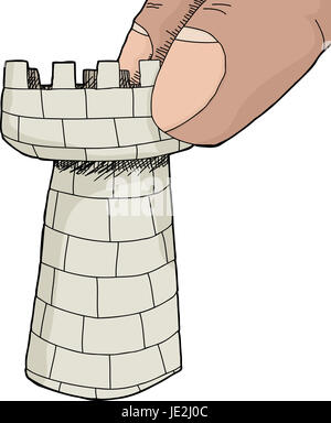 castle chess piece over a white background Stock Photo - Alamy