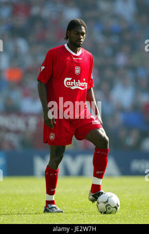 SALIF DIAO LIVERPOOL FC REEBOK STADIUM BOLTON BOLTON 16 September 2002 Stock Photo