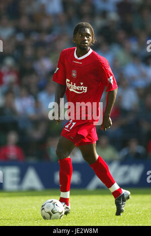 SALIF DIAO LIVERPOOL FC REEBOK STADIUM BOLTON BOLTON 16 September 2002 Stock Photo