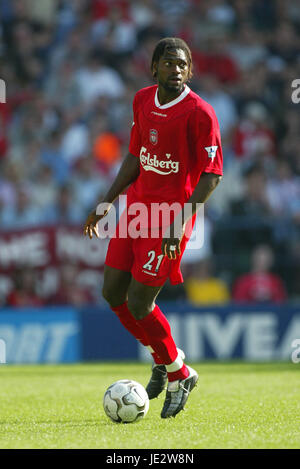 SALIF DIAO LIVERPOOL FC REEBOK STADIUM BOLTON BOLTON 16 September 2002 Stock Photo