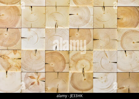 Abstract checkered pattern, from different ecologik wooden decorative tiles, natural wood texture, for modern background Stock Photo