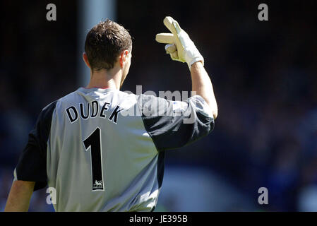 JERZY DUDEK LIVERPOOL FC GOODISON PARK LIVERPOOL ENGLAND 30 August 2003 Stock Photo