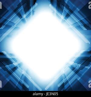Bright blue motion technology abstract background. Tech tunnel vector graphic design Stock Vector