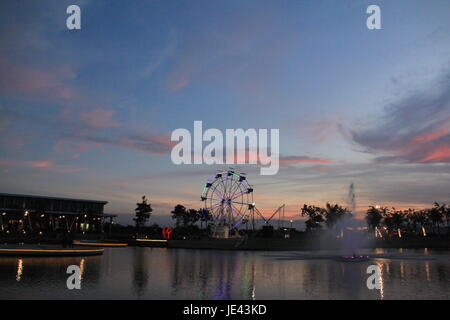 Ferris Wheel with Beautiful Sky Stock Photo