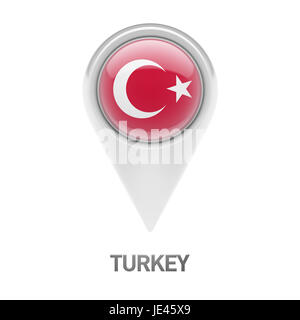 Turkey Flag isolated on white background Stock Photo