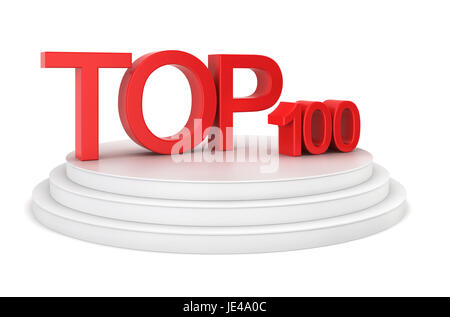 Top hundred. 3d illustration on white background Stock Photo