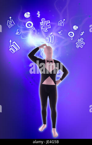 man mime present business symbols Stock Photo