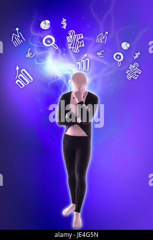 man mime present business symbols Stock Photo