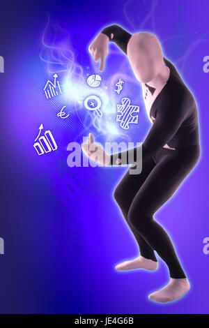 man mime present business symbols Stock Photo