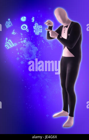 man mime present business symbols Stock Photo