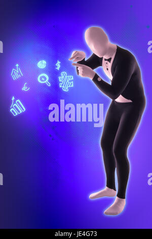 man mime present business symbols Stock Photo