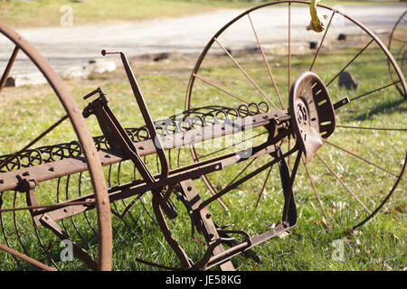 Old Farm Cultivator Stock Photo