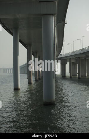 Shenzhen bay bridge, connecting Hong Kong SAR with mainland China, city of Shenzhen, Guangdong province, People's republic of China; Stock Photo