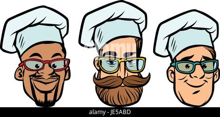 Head chefs multi-ethnic group Stock Vector