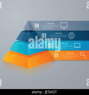 Vector illustration infographics four options pyramid. Stock vector Stock Vector