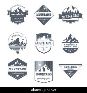 Climbing Sport - vintage vector set of logos Stock Vector